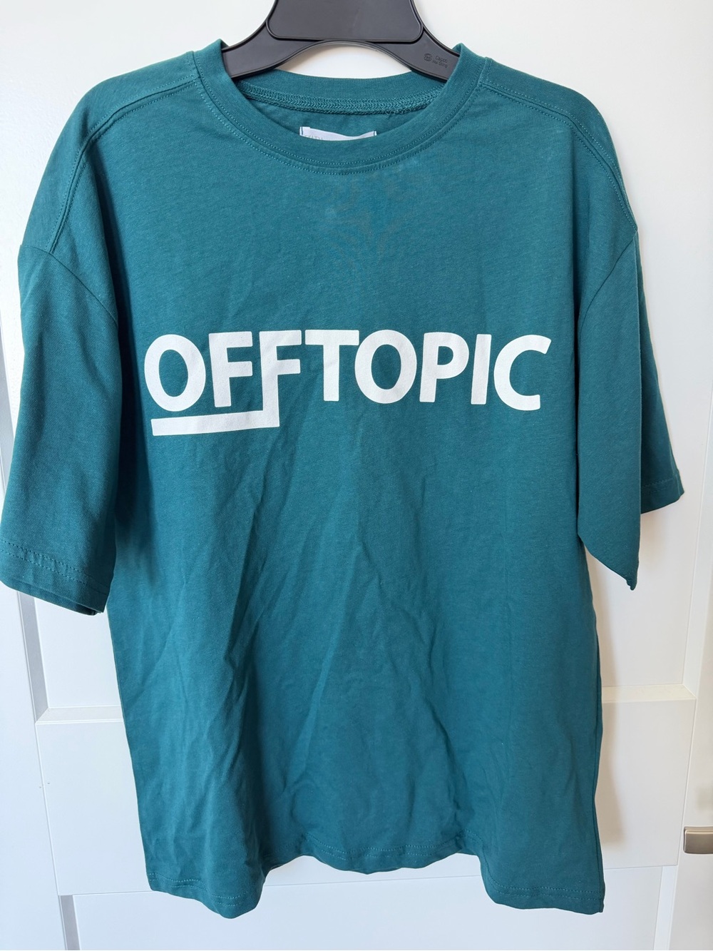 Zara Teal Green Graphic OFFTOPIC Short Sleeve Tee